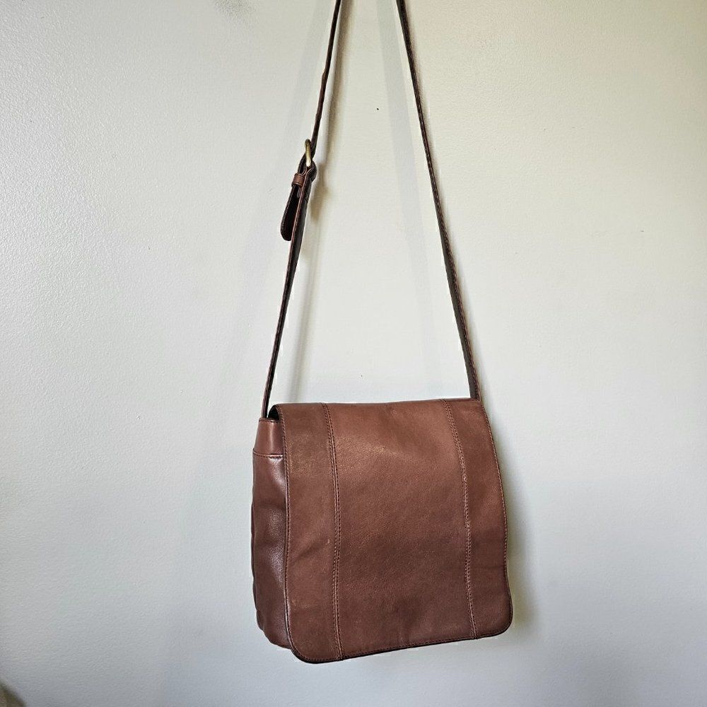 EUC NINE WEST BROWN LEATHER CROSSBODY BAG MEDIUM - Picture 11 of 16